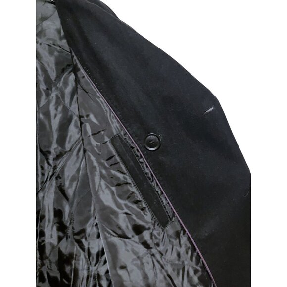 Mens Wool Blend Pea Coat M Jacket Coat Double Breasted Minimalist Recycled Wool - Picture 8 of 12